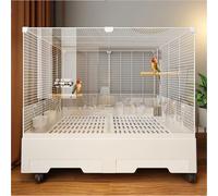 Bird Cage for Cockatiels and Lovebirds - Flight Cage with Baffle for Sunbirds, Indigobirds, Munias, and Thrushes