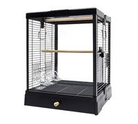 Bird Cage for Cockatiels, Bird Cages for Parakeets, Fully Open Large Skylight, for Small and Medium-sized Budgies, Munias, Peonies, Pearls, Etc.(Black)