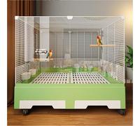 Bird Cage for Cockatiels, Flight Bird Cage, with Baffle, for Sunbirds, Lovebirds, Indigobirds, Munias, and Thrushes(Green)
