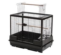 Bird Cage for Parakeet, Wide Bird Cage, With Lock, can be Stacked, for Parakeets, Lovebirds, Finches, Canaries(Black,Small)
