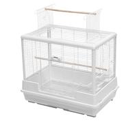 Bird Cage for Parakeet, Wide Bird Cage, With Lock, can be Stacked, for Parakeets, Lovebirds, Finches, Canaries(White,Small)