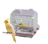 Bird Cage for Parakeets - 15.75 X 11.02 X 16.93 Inch, ABS Bracket Iron Wire Full Set Cage Set, Bath Nest Ladder For Cockatiels, Lovebirds, Cockatoos, Conure, Macaws, Indoor