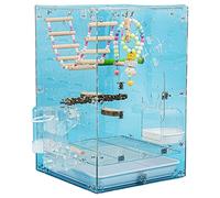 Bird Cage For Parakeets Wide Transparent Acrylic Ornamental Bird Cage, Pet Shop Parrot Breeding Cage, Easy-to-clean Portable Lovebird Cage (Color : Clear-set3)
