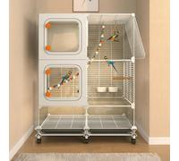 Bird Cage for Parakeets with Transparent Door, Easy Observation, Includes Casters and Accessories
