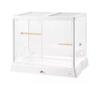 Bird Cage For Parrot Canaries 304 Stainless Steel Bird Cage Carrier Open Play Top, Bird Home With Two Standing Perch For Pet Bird Budgie Lovebird Bird Aviary Outdoor