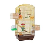 Bird Cage For Parrot Canaries Retro Birdcages Large Bird Cage Gold Square Bird House Portable Durable Bird House Carrier For Home Bird Aviary Outdoor