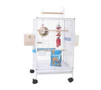 Bird Cage For Parrot Canaries Wrought Iron Birdcages Large Flight Cage With Stand Bird Cage For Pets For Family Outdoor Balcony Bird Aviary Outdoor,White-45.6 * 86cm
