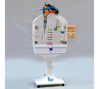 Bird Cage for Parrots and Budgerigars - Large Metal Travel and Breeding Cage with Wheels for Cockatiels and Small Parrots