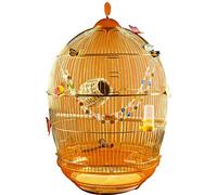 Bird Cage for Parrots and Canaries - Large Decorative Gold Bird Nest for Breeding - Retro Classical Design