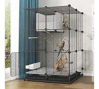 Bird Cage for Parrots, Parakeets, Lovebirds - Easy to Move with Feeder, Tray, and Platform - Indoor Aviary Home for Cockatiels and Pigeons (75 x 75 x 119cm)