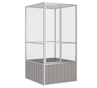 (grey, 111 x 107 x 211.5 cm) vidaXL Bird Cage Galvanised Steel Aviary House Anthracite/Grey Multi Sizes