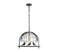 Bird Cage Gothic Ceiling Light Pendant Brushed Silver Gloss Metal Lampshade
