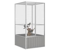 Bird Cage Grey 111x107x211.5 cm Galvanised Steel