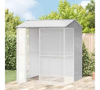 Bird Cage Grey Galvanised Steel 215x210x247cm Outdoor Aviary Spacious HeavyDuty