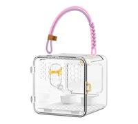 Bird Cage Handheld Portable Ventilated Transparent Carrier with Water Bottle Food Bowl, Travel Cage Easy Clean Buđuletide ies, Cacatıēls Small Pets, Ideal Vet Visits, Hog