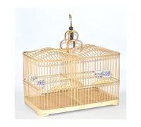 Bird Cage - Handmade Square Bamboo Cage with Jade Bird Soy Bean and Red Acacia for Birds - Durable and Stylish Design