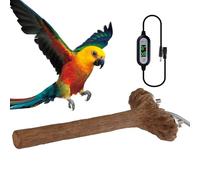 Bird Cage Heater, Thermal Bird Perch - Simulated Wood Heated Perch, Warm and Comfortable Heating Station for Mines, African Grey Parrots, Parakeet