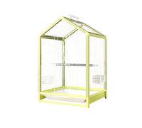 Bird Cage House Shaped Bird Cage with Handle Tray Expandable Ports Easy to Move Clean Decorative Pet Home Transport Cages