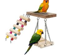 Bird Cage Ladder Perch, Bird Perch with Ladder, Swivel Ladder on Stand for Lovebird Perches | Chew Toys for Parrot, Climbing Ladder, Stand