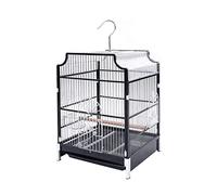 Bird Cage - Large Metal Hanging Carrier for Outdoor Use, Portable Square Design Perfect for Birds