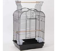 Bird Cage Large Metal Stainless Steel Parrot Cage, Open Unique Outdoor Aviary, Myna Grackle Watching Bird Carrier