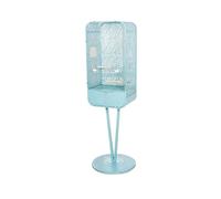 Bird Cage Leaf Shaped High Footed Birdcage Transparent Foreground with Door Multi Bird Home Decoration Parrot Cage(Blue)