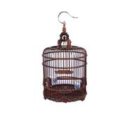 Bird Cage Mahogany Bird Cage Handmade Round Large Breeding Cage Decorations for Home Use Out Portable Parrot Cage(Small)
