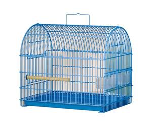 Bird Cage Metal Birdcage Semi Circular Top Handle Outdoor Bird Villa Drawer Tray Multi Door Parrots Cockatiels(Blue)