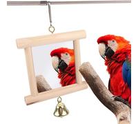 Bird Cage Mirror, Enrichment Resistant to Chawing | Bell Mirror Pendant for Parrots | for Domestic Birds Inseparable Parakeets Canaries Conuri Small Size Me