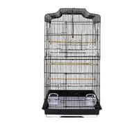 Bird Cage Multi Functional Birdcage Drawer Tray Multiple Doors Anti Escape Design Providing Abundant Activity Space Transport Cages(Black)