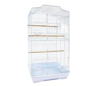 Bird Cage Multi Functional Birdcage Drawer Tray Multiple Doors Anti Escape Design Providing Abundant Activity Space Parrot Cage(White)