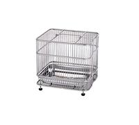 Bird Cage Myna Thrush Budgerigar Stainless Steel Bird Cage Square Small Bath Cage Stainless Steel Bird Cage Accessories Pet House (L)