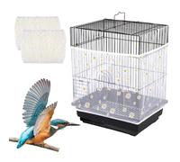 Bird Cage Net, 2 Pieces Cage Cover, Universal Bird Cage Cover for Birds Cages Round and Square, Suitable for Bird Cages 61-87 Inch Girth