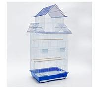 Bird Cage Parakeet Bird Cage Large Stainless Steel Plating Bird Cage Starling Painted Wrought Iron Parrot Cage Suitable for Canary Love Bird Pigeon Flight Cage (Blue)