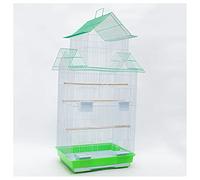 Bird Cage Parakeet Bird Cage Large Stainless Steel Plating Bird Cage Starling Painted Wrought Iron Parrot Cage Suitable for Canary Love Bird Pigeon Flight Cage (Green)