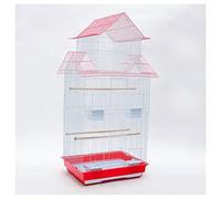 Bird Cage Parakeet Bird Cage Large Stainless Steel Plating Bird Cage Starling Painted Wrought Iron Parrot Cage Suitable for Canary Love Bird Pigeon Flight Cage (Pink)