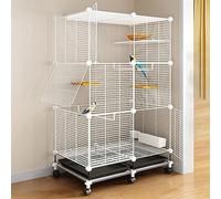 Bird Cage Parakeet Cage, Bird Cage DIY Design with Casters and Tray, with Platform/Bird Stand/ 2 Food Bowls/Slide-out Tray ()