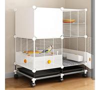 Bird Cage Parakeet Cage, Bird Cage DIY Design with Casters and Tray, with Platform/Bird Stand/ 2 Food Bowls/Slide-out Tray ()