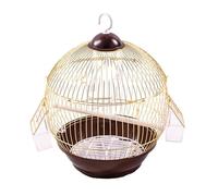 Bird Cage Parakeet Hanging Spherical Cage Pet House Metal Easy to Clean Suitable for Parakeets Conures, Gold