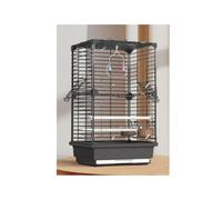 Bird Cage Parrot Bird Cage Acrylic Front Landscape Viewing Cage Deepened Chassis Drawable and Easy to Clean Flight Cage(Black)