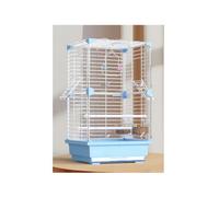 Bird Cage Parrot Bird Cage Acrylic Front Landscape Viewing Cage Deepened Chassis Drawable and Easy to Clean Flight Cage(Blue)