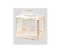 Bird Cage Parrot Bird Cage Deepening Chassis Pullable Easy to Clean Acrylic Front Viewing Cage Three Sides Wire Parrot Cage