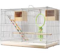 Bird Cage, Parrot Cage, 24 Inch Stainless Steel Bird Flight Cage With Rooftop Ladder For Cockatiels Parakeets Lovebirds