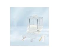 Bird Cage Parrot Cage Can be Carried by Hand Shoulder and Back out Horizontal Wire Cage Pull-out Base Small Bird Parrot Cage(White)