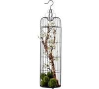 Bird Cage, Parrot Cage, Large Iron Floor Bird Cage Imitation Floral Large Space Birdcage Living Room Simulation Birdcage(Dark Green,35 * 35 * 145CM)