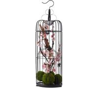 Bird Cage, Parrot Cage, Large Iron Floor Bird Cage Imitation Floral Large Space Birdcage Living Room Simulation Birdcage(Dark Blue,25 * 25 * 84CM)