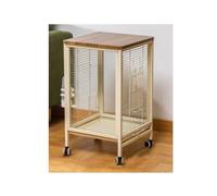 Bird Cage Parrot Household Large Glass with Wheels for Easy Storage and Cleaning Cockatiels