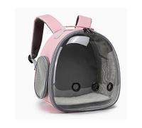Bird Cage Parrot Outing Double Shoulder Breathable Bird Bag Transparent Backpack Bird Cage Travel Bag Flight Cage(Pink)