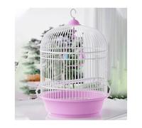 Bird Cage Parrot Portable Cage Outdoor Ornamental Round Take-out Bird Transport Cages(Pink)