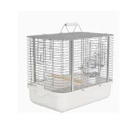Bird Cage Parrot Stainless Steel Take-out Cage Horizontal Large Space Portable Bird Transport Flight Cage Stand(White)